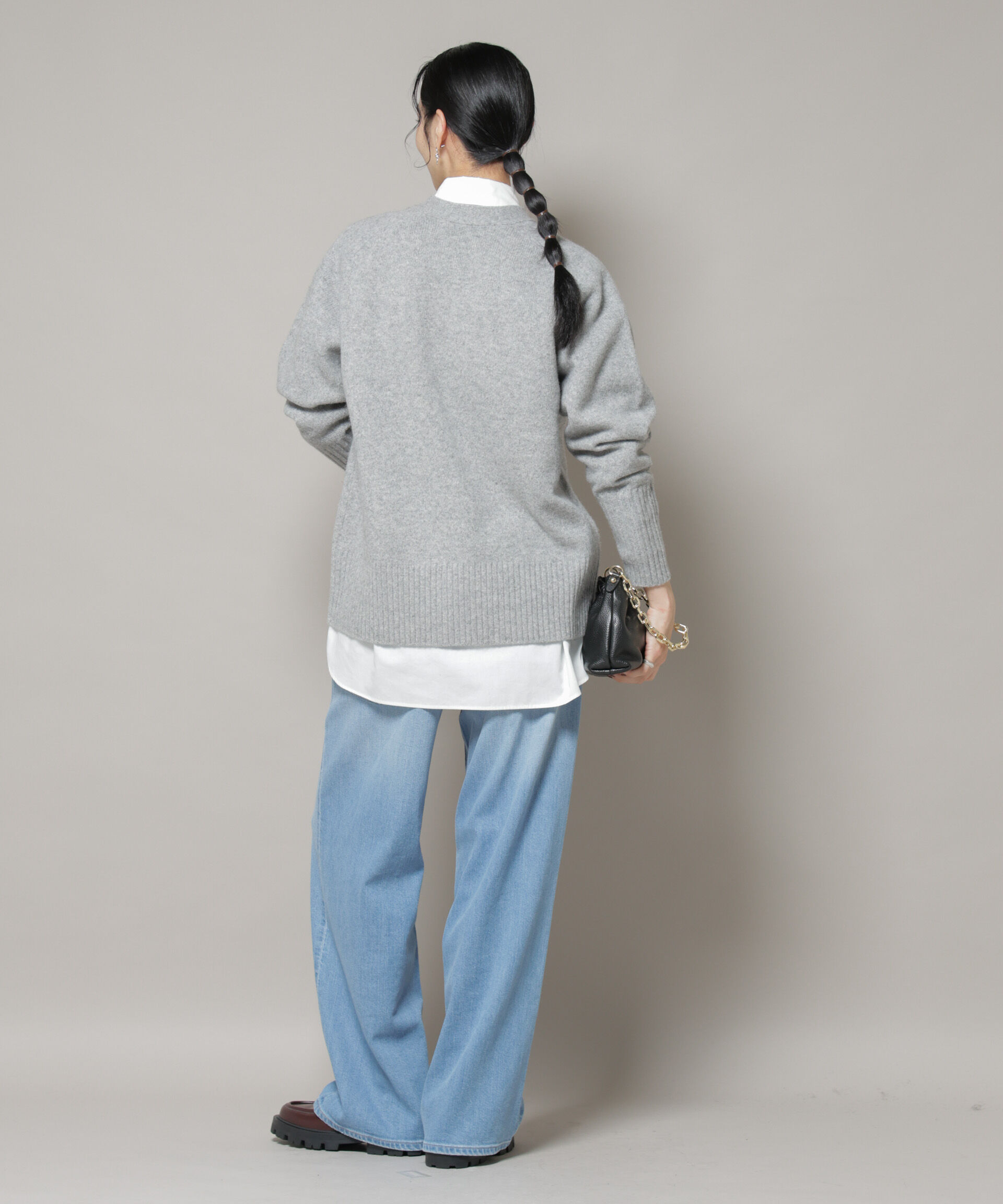 nano･universe「AQUAウールカシミヤVネックカーディガン」|ニット・セーター|