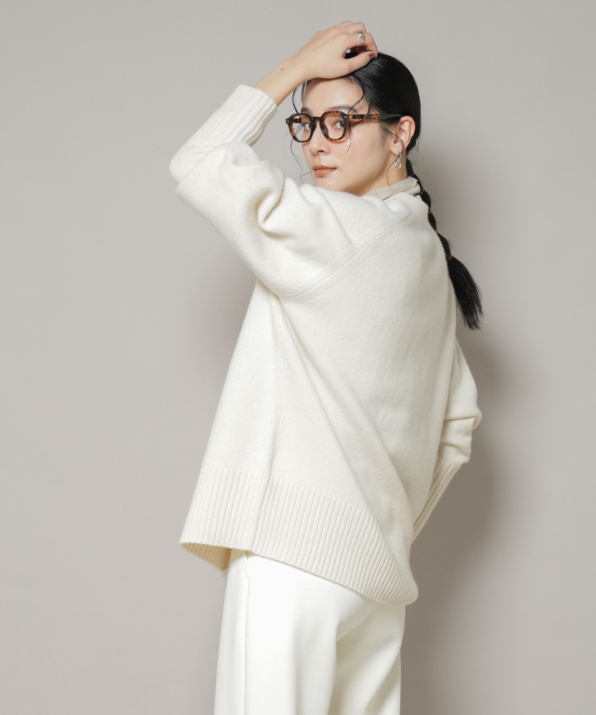 nano･universe「AQUAウールカシミヤVネックカーディガン」|ニット・セーター|