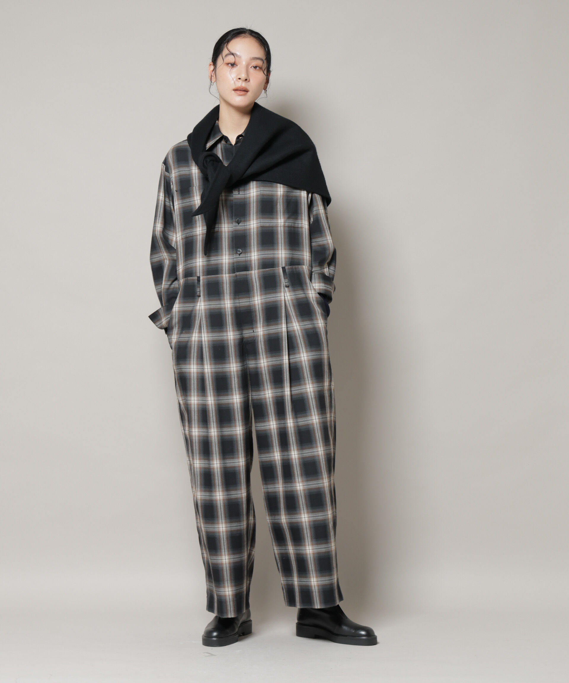 nano･universe「オンブレーチェックジャンプスーツ」|ワンピース|