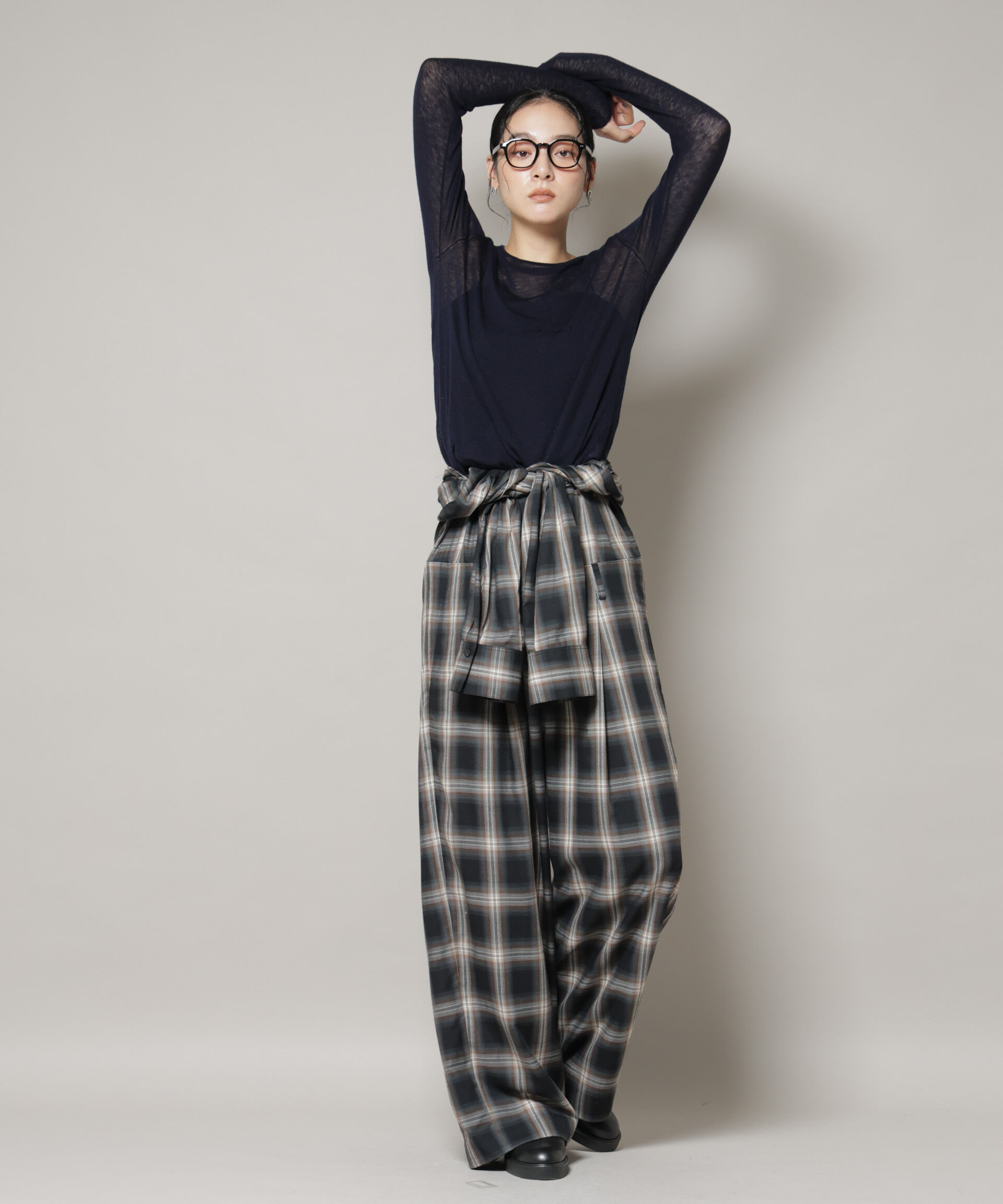 nano･universe「オンブレーチェックジャンプスーツ」|ワンピース|