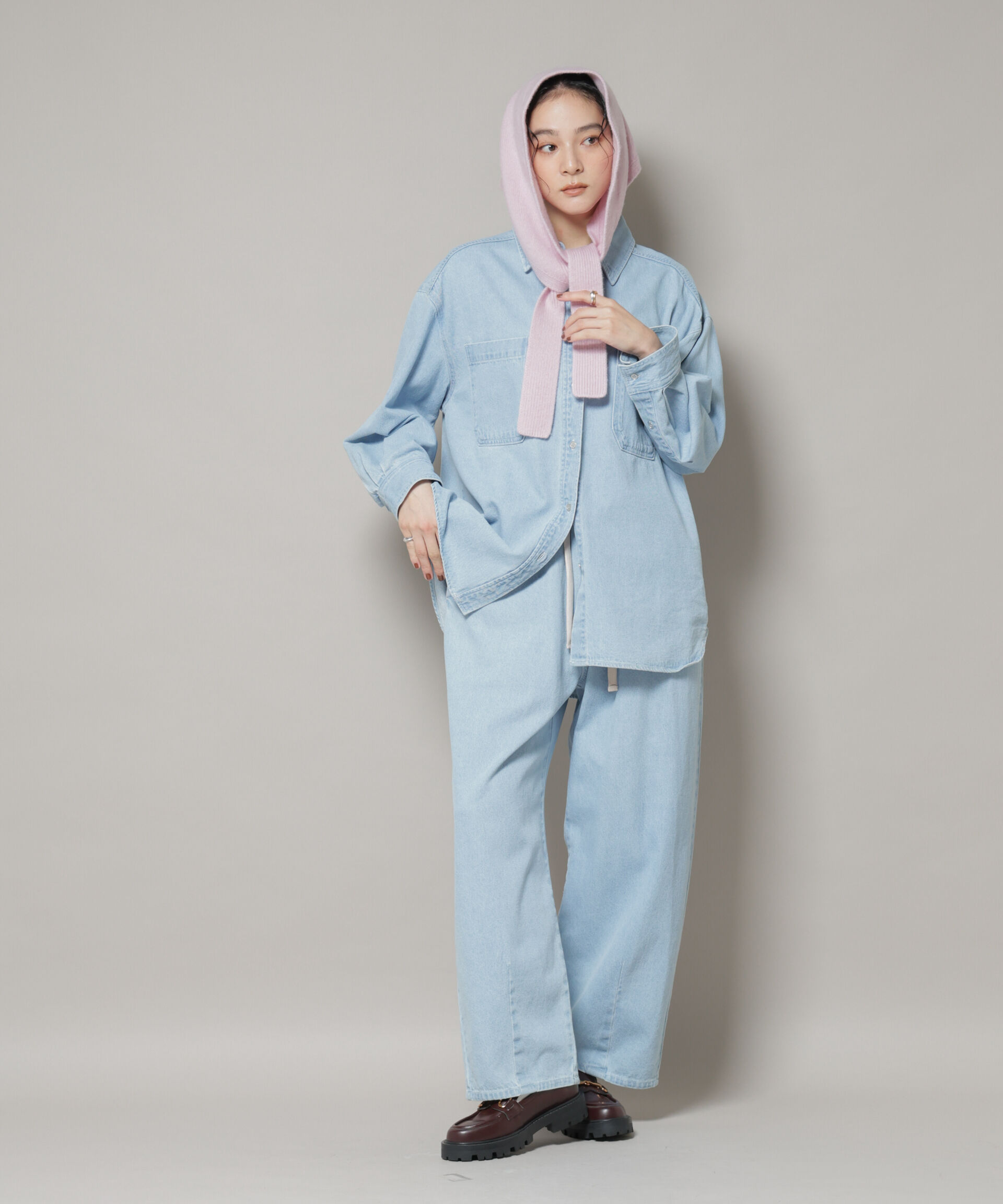 nano･universe「AQUAウールカシミヤトライアングルストール」|マフラー|