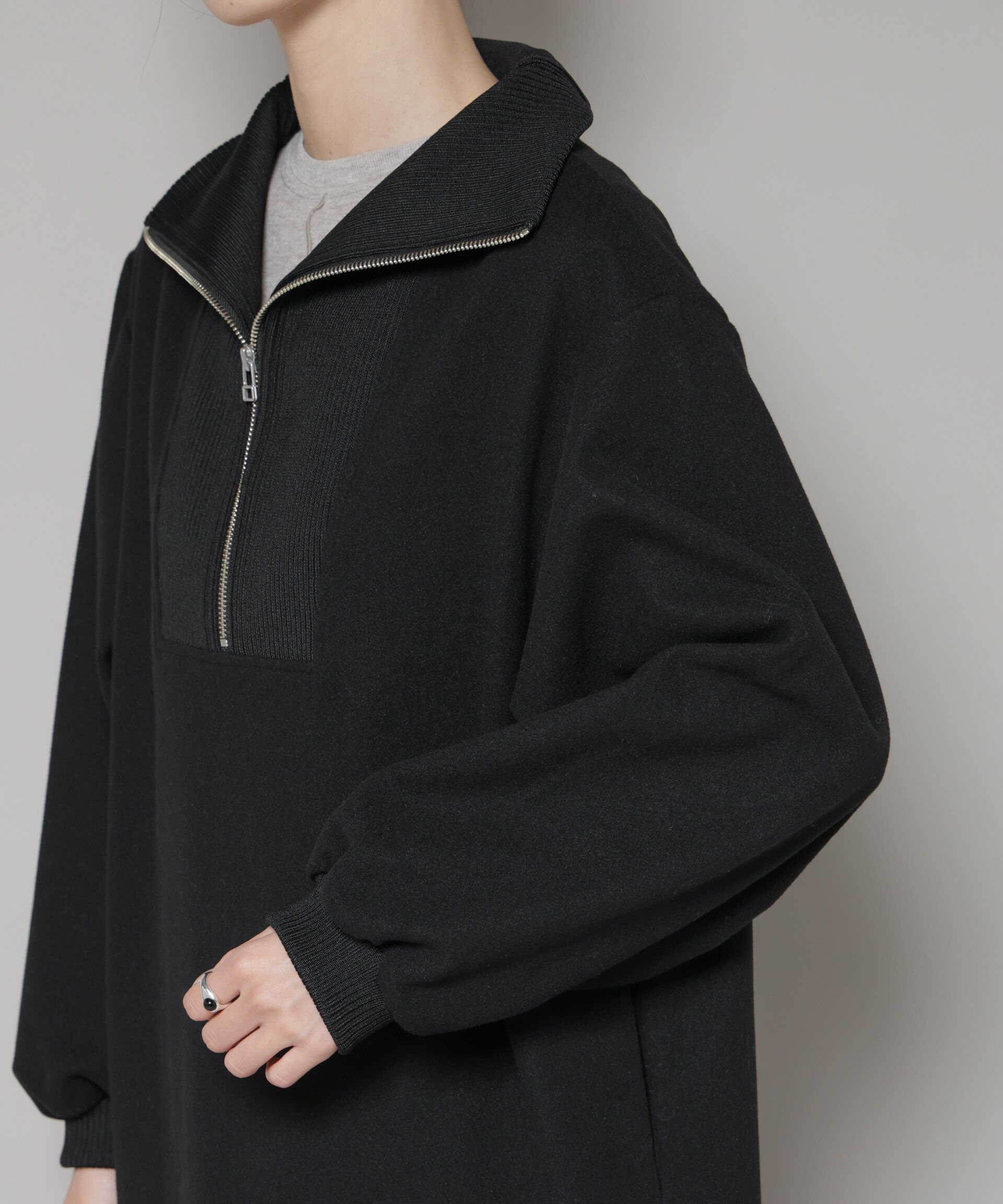 nano･universe「圧縮起毛ハーフジップワンピース」|ワンピース|