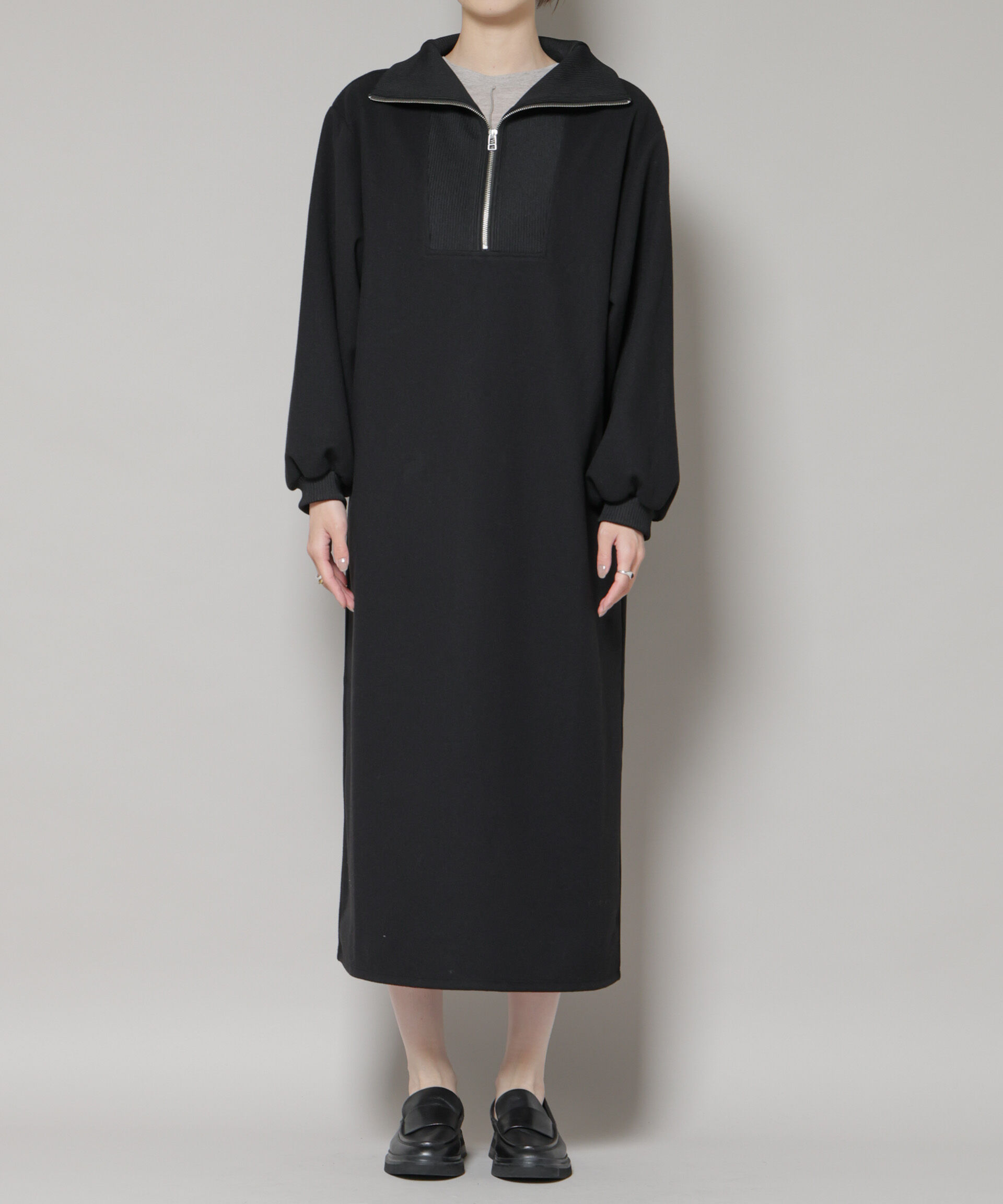 nano･universe「圧縮起毛ハーフジップワンピース」|ワンピース|