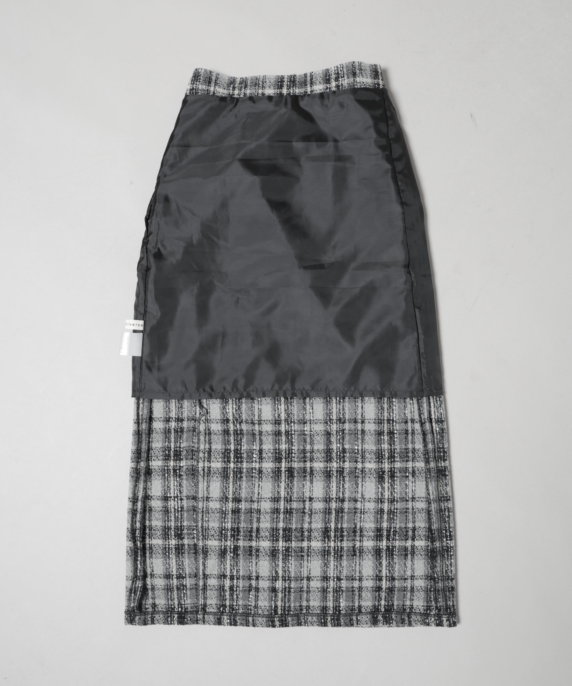nano･universe「チェックフリンジラップ風スカート(セットアップ可)」|スカート|