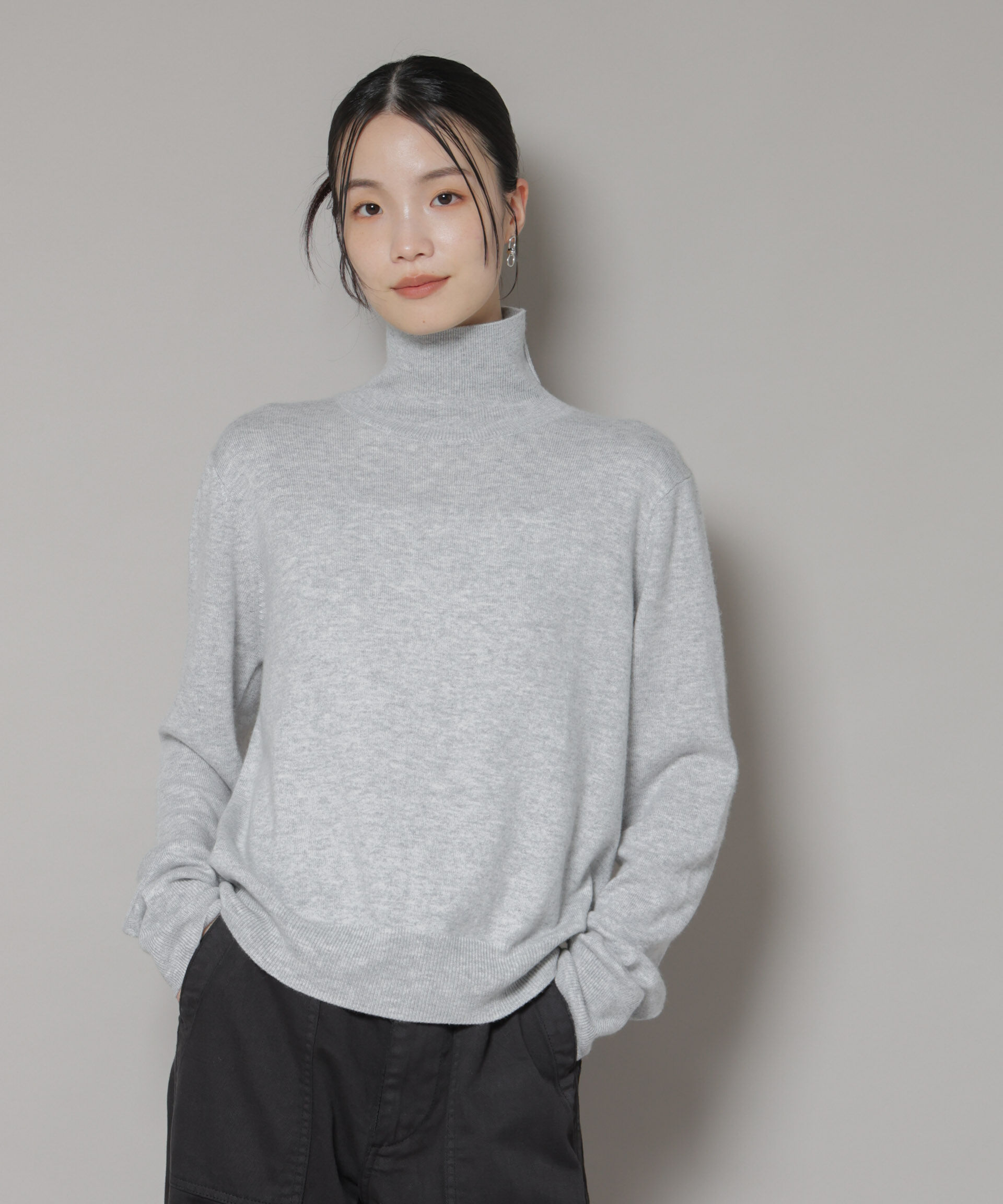 nano･universe「タートルネックカシミヤ混ニットプルオーバー」|ニット・セーター|