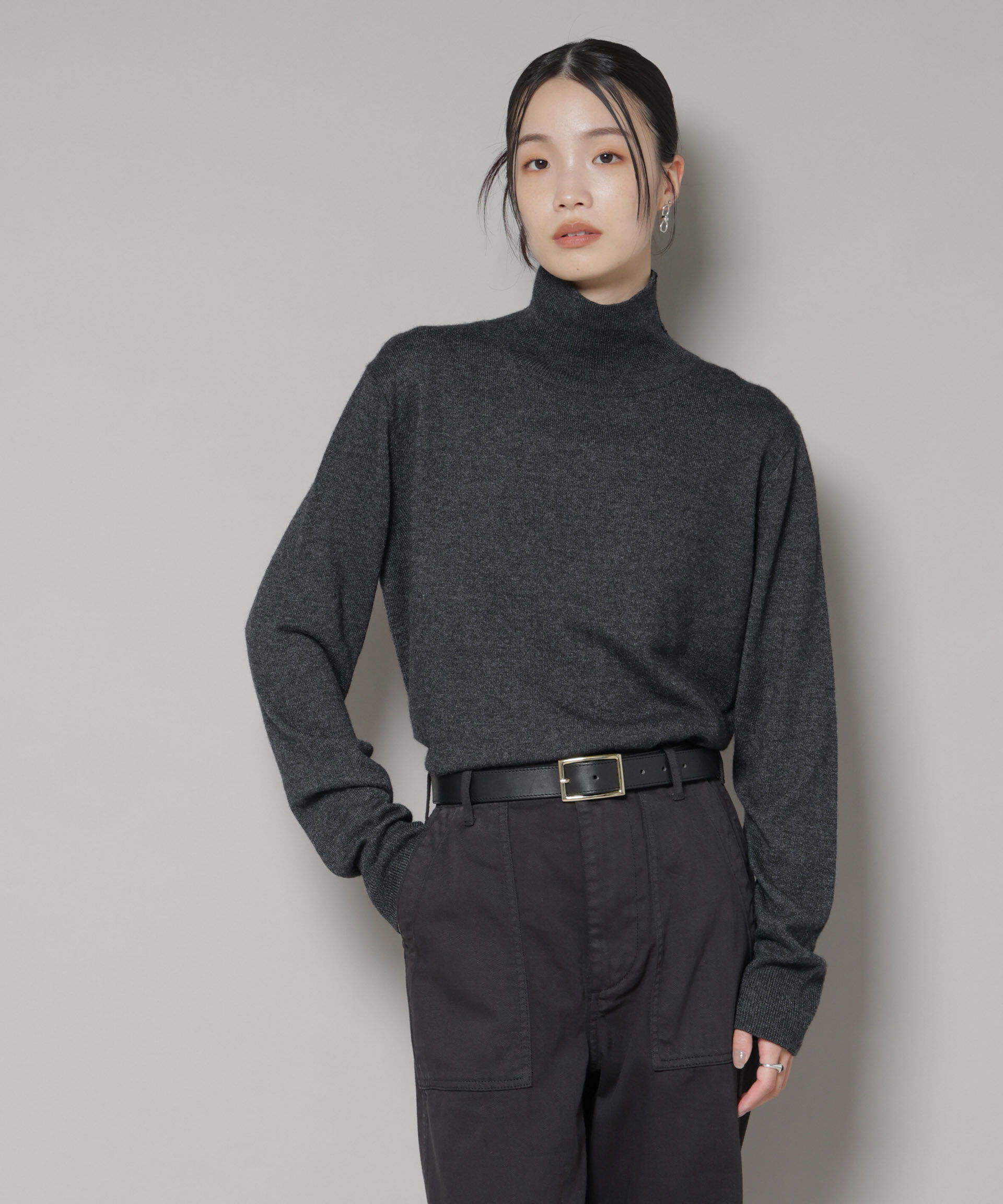 nano･universe「タートルネックカシミヤ混ニットプルオーバー」|ニット・セーター|