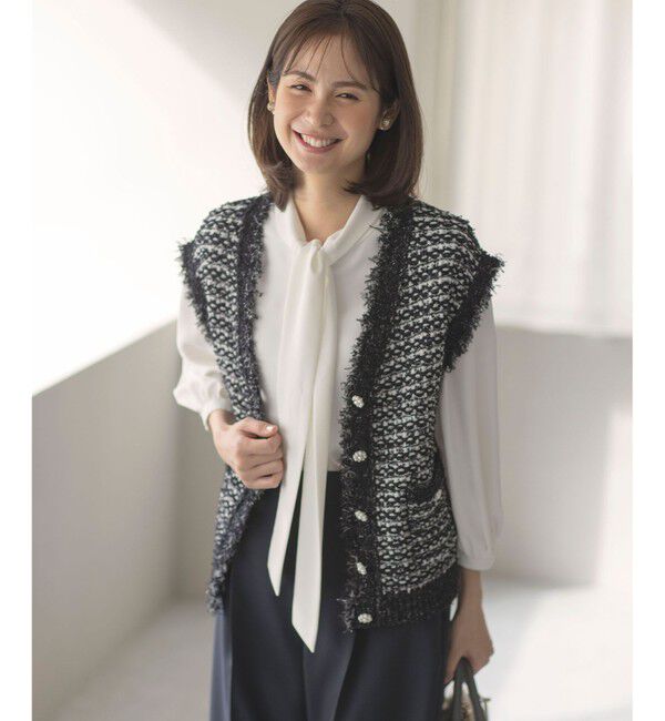 組曲「【KUMIKYOKU NAVY】ジョーゼットシフォン2WAY ボウタイブラウス」|シャツ・ブラウス|