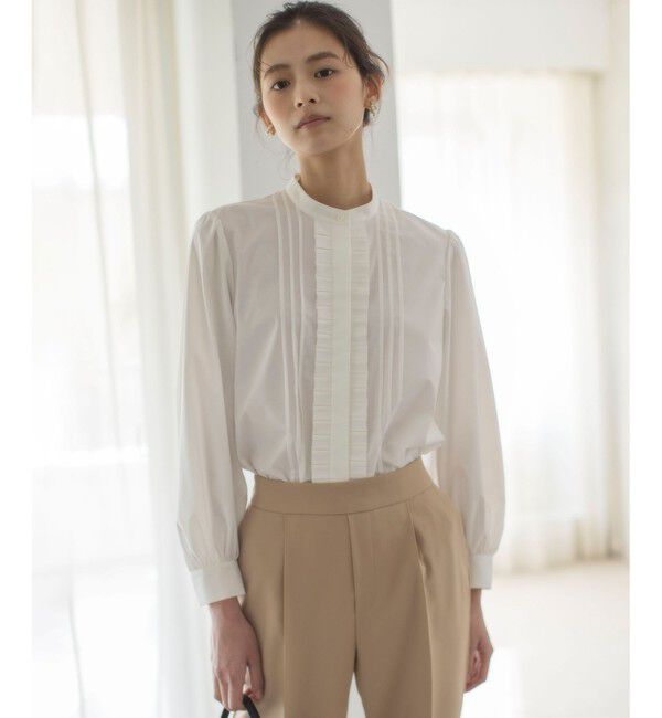 組曲「コットンタッチシャーティング ブラウス」|シャツ・ブラウス|アイボリー系