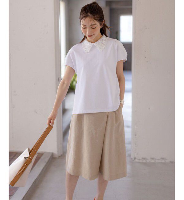組曲「【2WAY】レース襟フレンチテリー カットソー」|Tシャツ・カットソー|