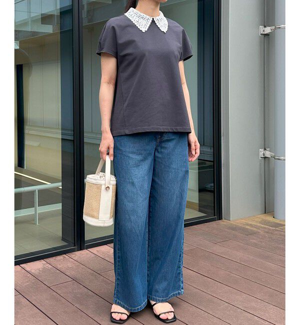 組曲「【2WAY】レース襟フレンチテリー カットソー」|Tシャツ・カットソー|