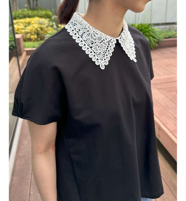 組曲「【2WAY】レース襟フレンチテリー カットソー」|Tシャツ・カットソー|