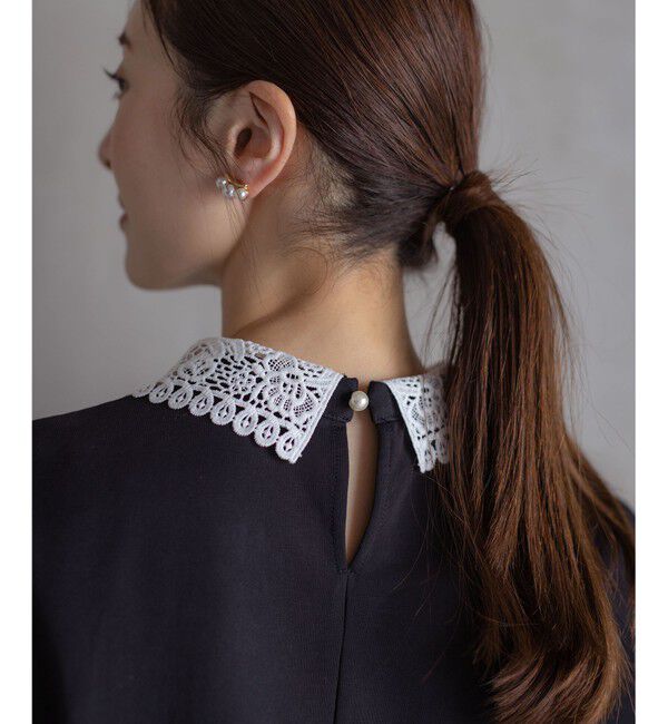 組曲「【2WAY】レース襟フレンチテリー カットソー」|Tシャツ・カットソー|