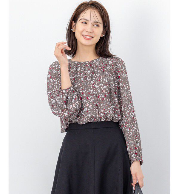 組曲「プティフラワープリント ブラウス」|シャツ・ブラウス|グレー系5