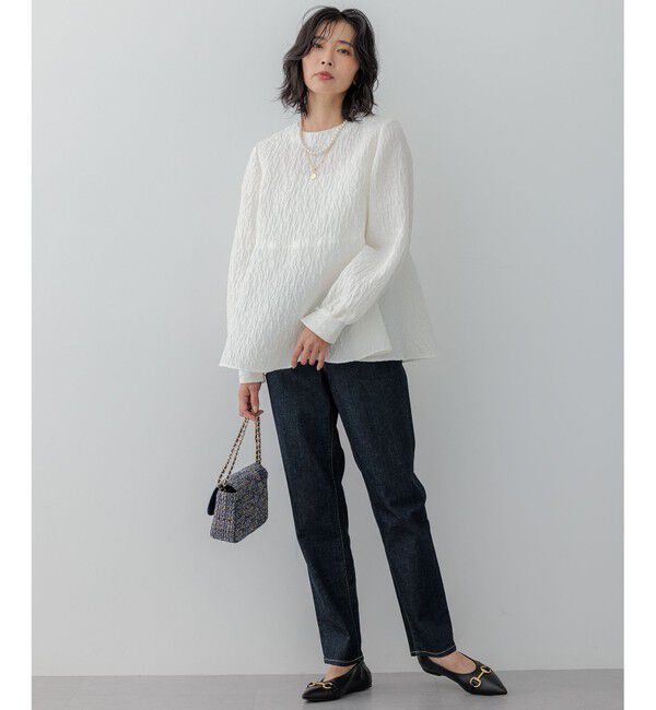 23区「【洗える】エクラジャカード ペプラム ブラウス」|シャツ・ブラウス|