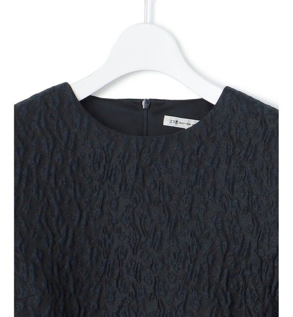 23区「【洗える】エクラジャカード ペプラム ブラウス」|シャツ・ブラウス|