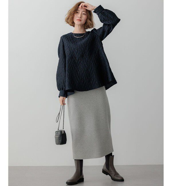 23区「【洗える】エクラジャカード ペプラム ブラウス」|シャツ・ブラウス|