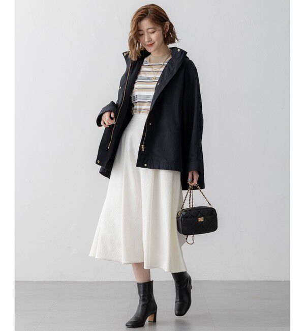 23区「【洗える】ジオメトリックジャカード タックフレア スカート」|スカート|