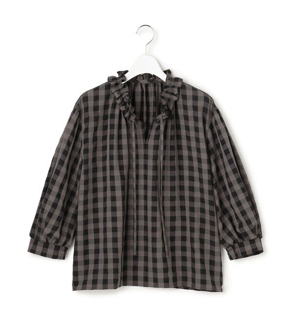 23区「【WEB&一部店舗限定】ブロックチェック フリル ブラウス」|シャツ・ブラウス|
