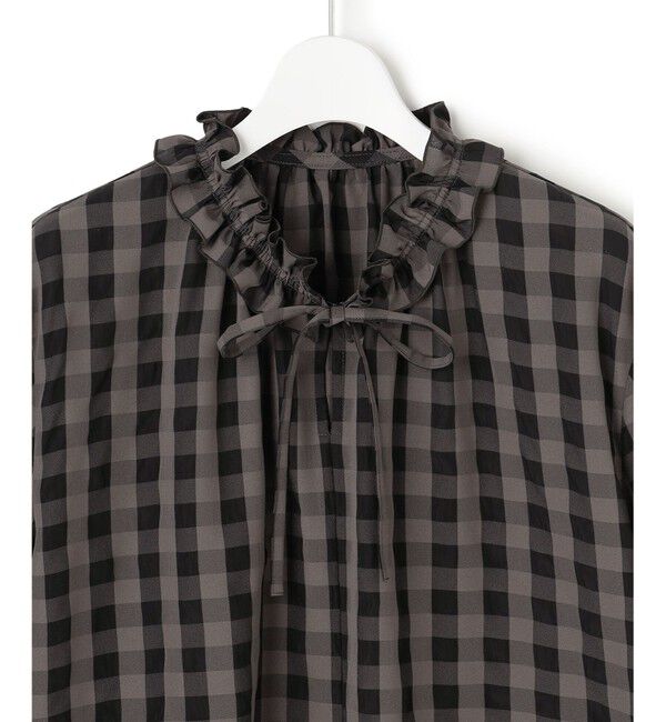 23区「【WEB&一部店舗限定】ブロックチェック フリル ブラウス」|シャツ・ブラウス|