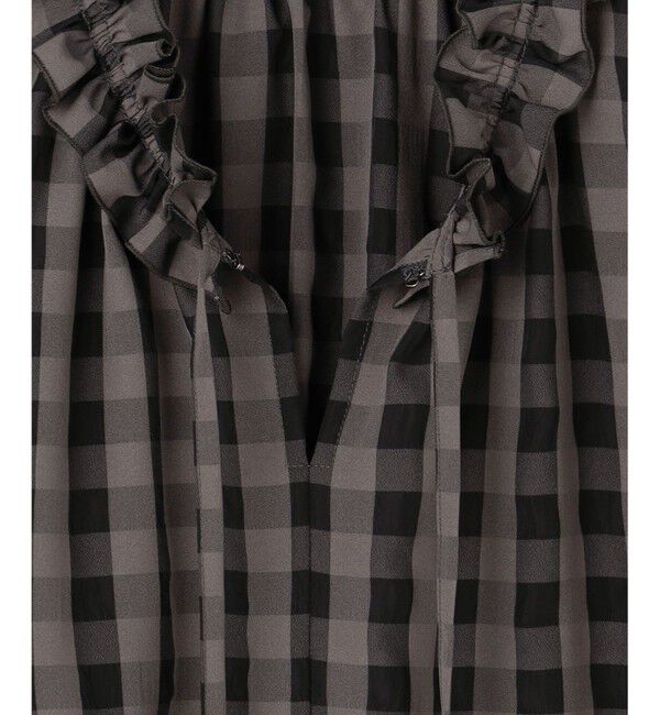 23区「【WEB&一部店舗限定】ブロックチェック フリル ブラウス」|シャツ・ブラウス|