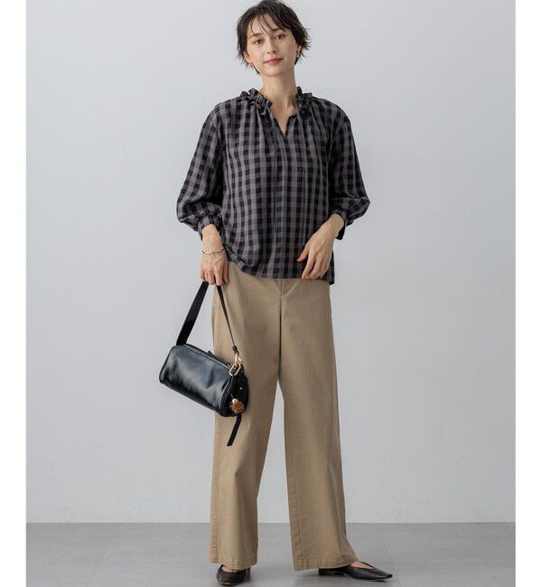 23区「【WEB&一部店舗限定】ブロックチェック フリル ブラウス」|シャツ・ブラウス|