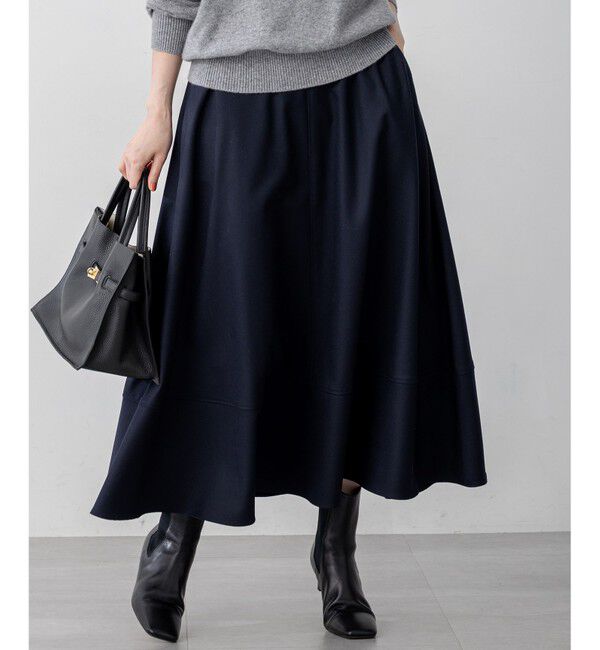 23区「【セットアップ対応】TWサキソニー フレア スカート」|スカート|ネイビー系