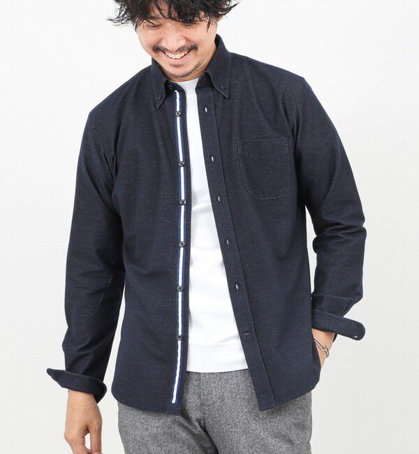 NOLLEY'S goodman「起毛ジャージ テープBD 25AW」|シャツ・ブラウス|ネイビー