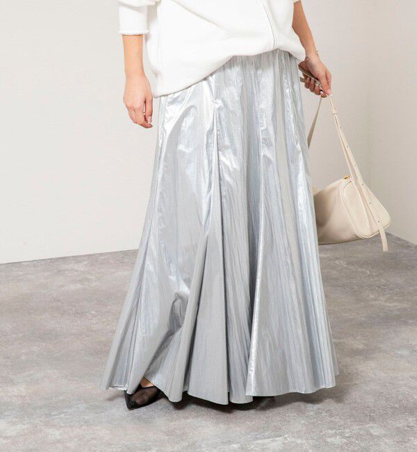 NOLLEY'S「45th limited editionウォッシャブルメタリックマチ入りマキシスカート」|スカート|