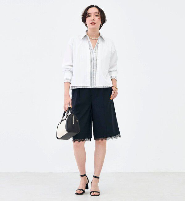 NOLLEY'S「ウォッシャブルレイヤード風ショート丈シャツ」|シャツ・ブラウス|