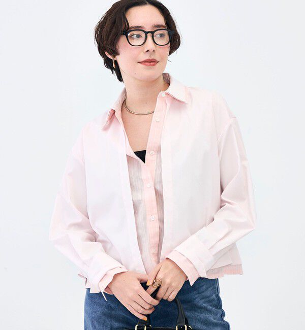 NOLLEY'S「ウォッシャブルレイヤード風ショート丈シャツ」|シャツ・ブラウス|