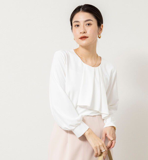 NOLLEY'S sophi「ウォッシャブルファンクショナルジョーゼットプリントタックフレアーブラウス」|シャツ・ブラウス|