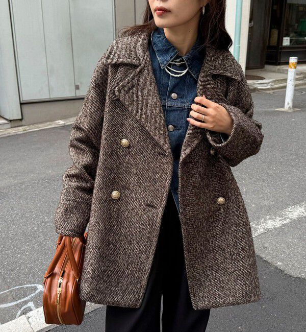 fredy emue「【リバイバル/新色追加】ウール混ミドル丈Pコート」|ピーコート|