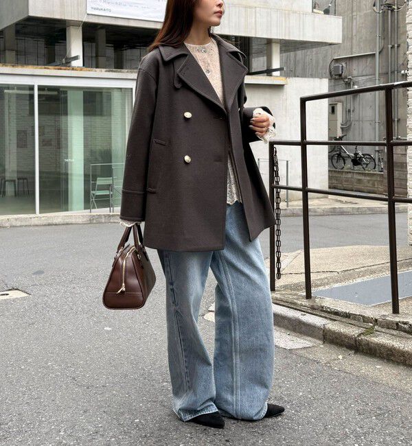 fredy emue「【リバイバル/新色追加】ウール混ミドル丈Pコート」|ピーコート|