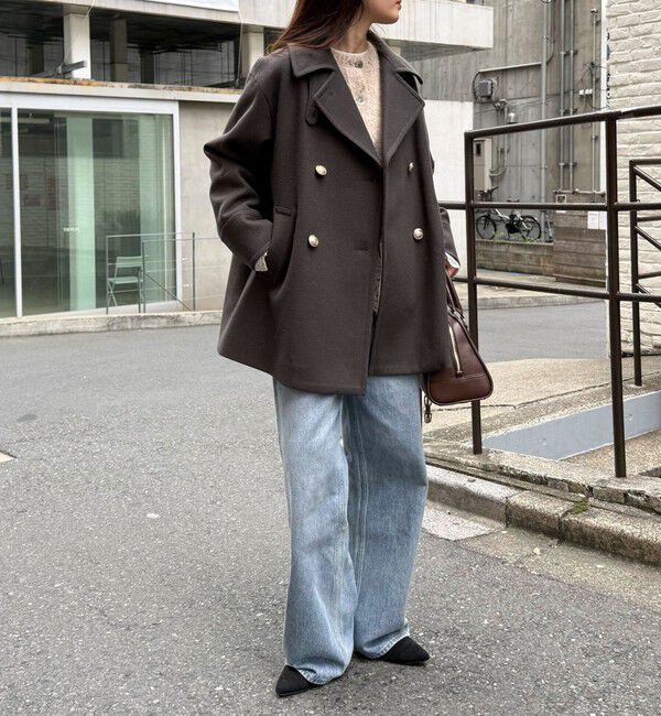 fredy emue「【リバイバル/新色追加】ウール混ミドル丈Pコート」|ピーコート|