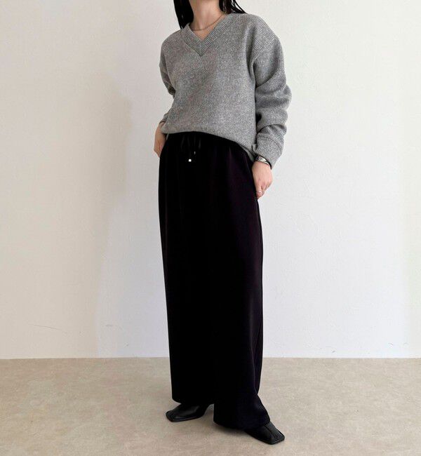 fredy emue「リブ見えニットソーVネックプルオーバー」|Tシャツ・カットソー|