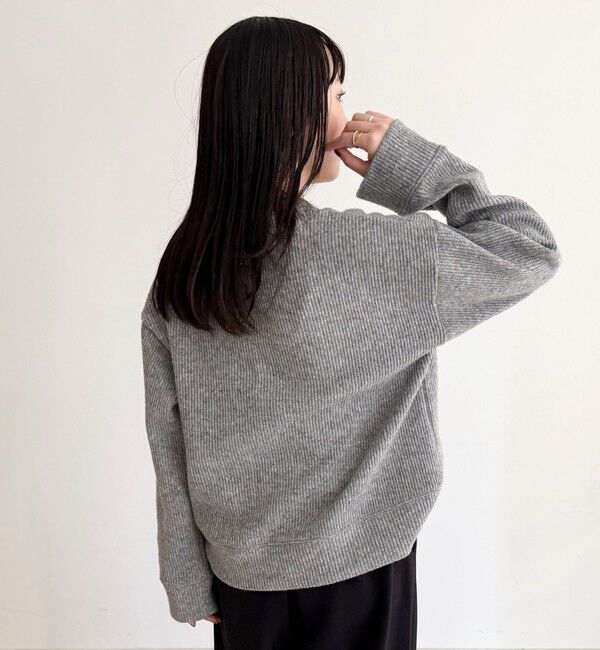 fredy emue「リブ見えニットソーVネックプルオーバー」|Tシャツ・カットソー|