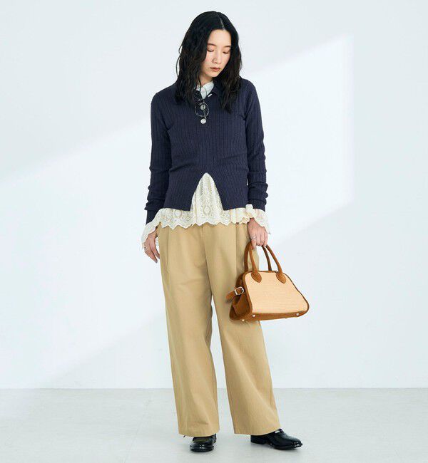 fredy emue「センタースリット衿付きプルオーバー」|ニット・セーター|