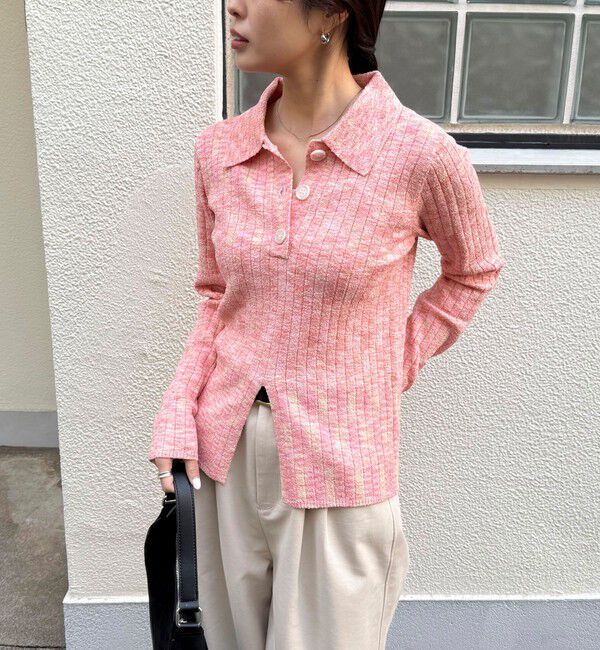 fredy emue「センタースリット衿付きプルオーバー」|ニット・セーター|