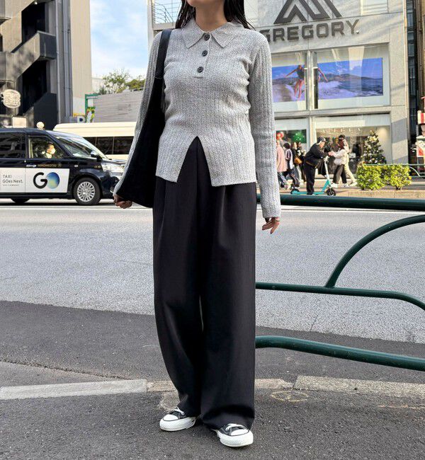 fredy emue「センタースリット衿付きプルオーバー」|ニット・セーター|