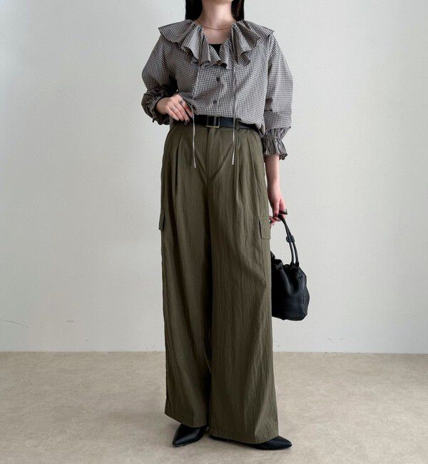 fredy emue「チェックフリルカラーブラウス」|シャツ・ブラウス|