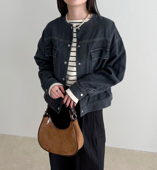 fredy emue「ニュアンスデニムノーカラージャケット」|ノーカラージャケット|