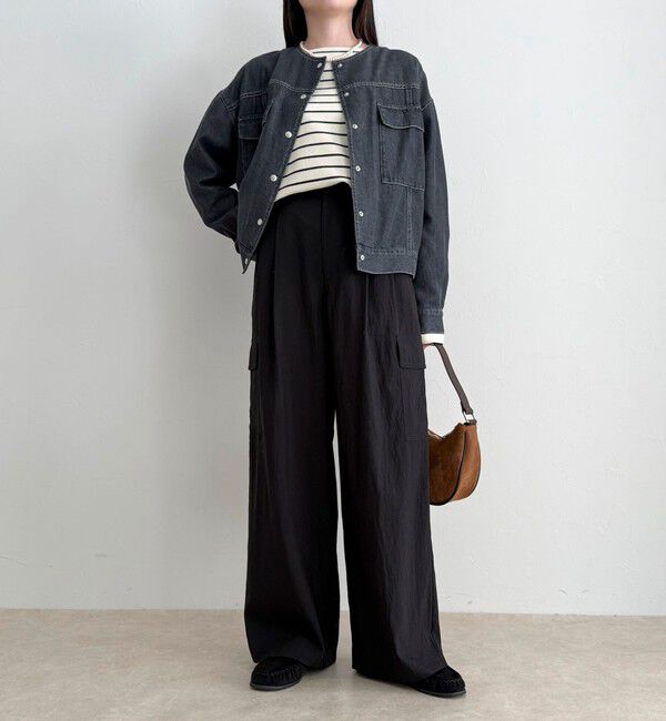 fredy emue「ニュアンスデニムノーカラージャケット」|ノーカラージャケット|