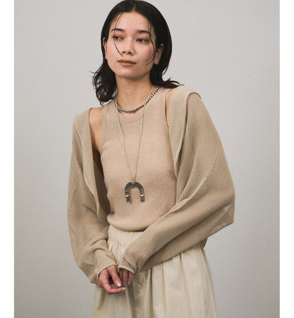 SALON adam et rope'「シアーメッシュフードボレロ」|カーディガン|