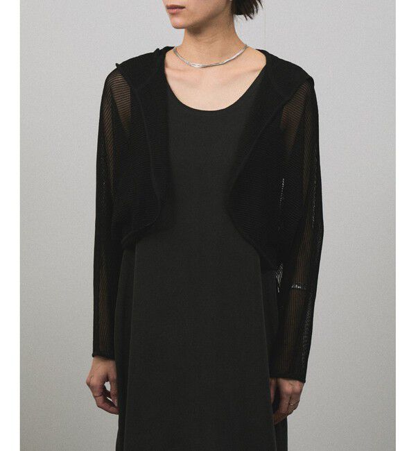 SALON adam et rope'「シアーメッシュフードボレロ」|カーディガン|