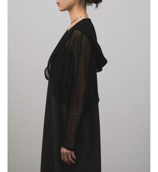 SALON adam et rope'「シアーメッシュフードボレロ」|カーディガン|