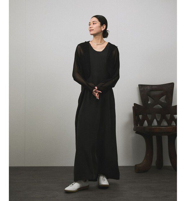 SALON adam et rope'「シアーメッシュフードボレロ」|カーディガン|