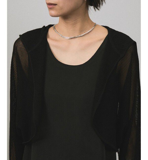 SALON adam et rope'「シアーメッシュフードボレロ」|カーディガン|