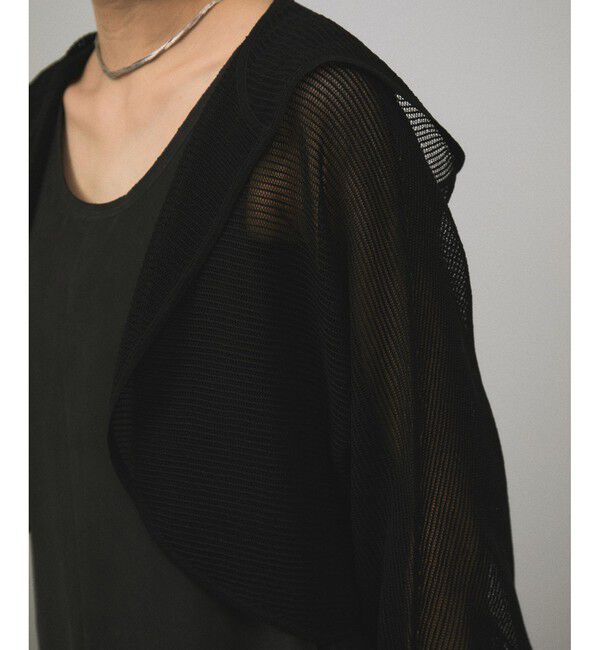 SALON adam et rope'「シアーメッシュフードボレロ」|カーディガン|