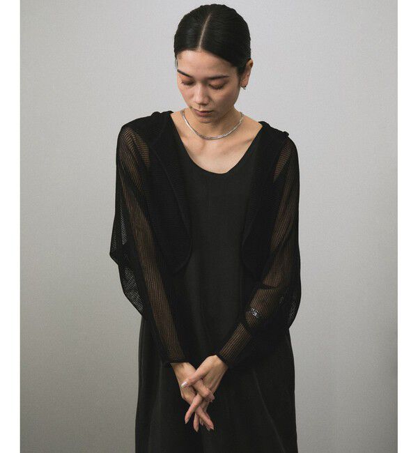 SALON adam et rope'「シアーメッシュフードボレロ」|カーディガン|