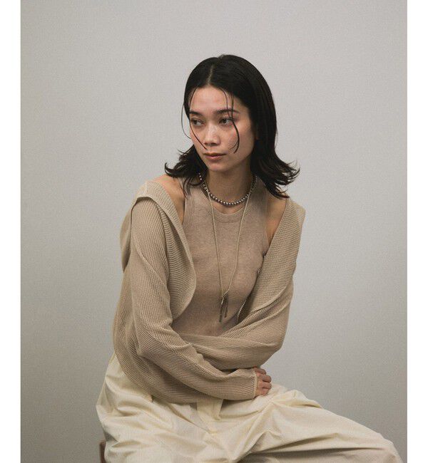 SALON adam et rope'「シアーメッシュフードボレロ」|カーディガン|